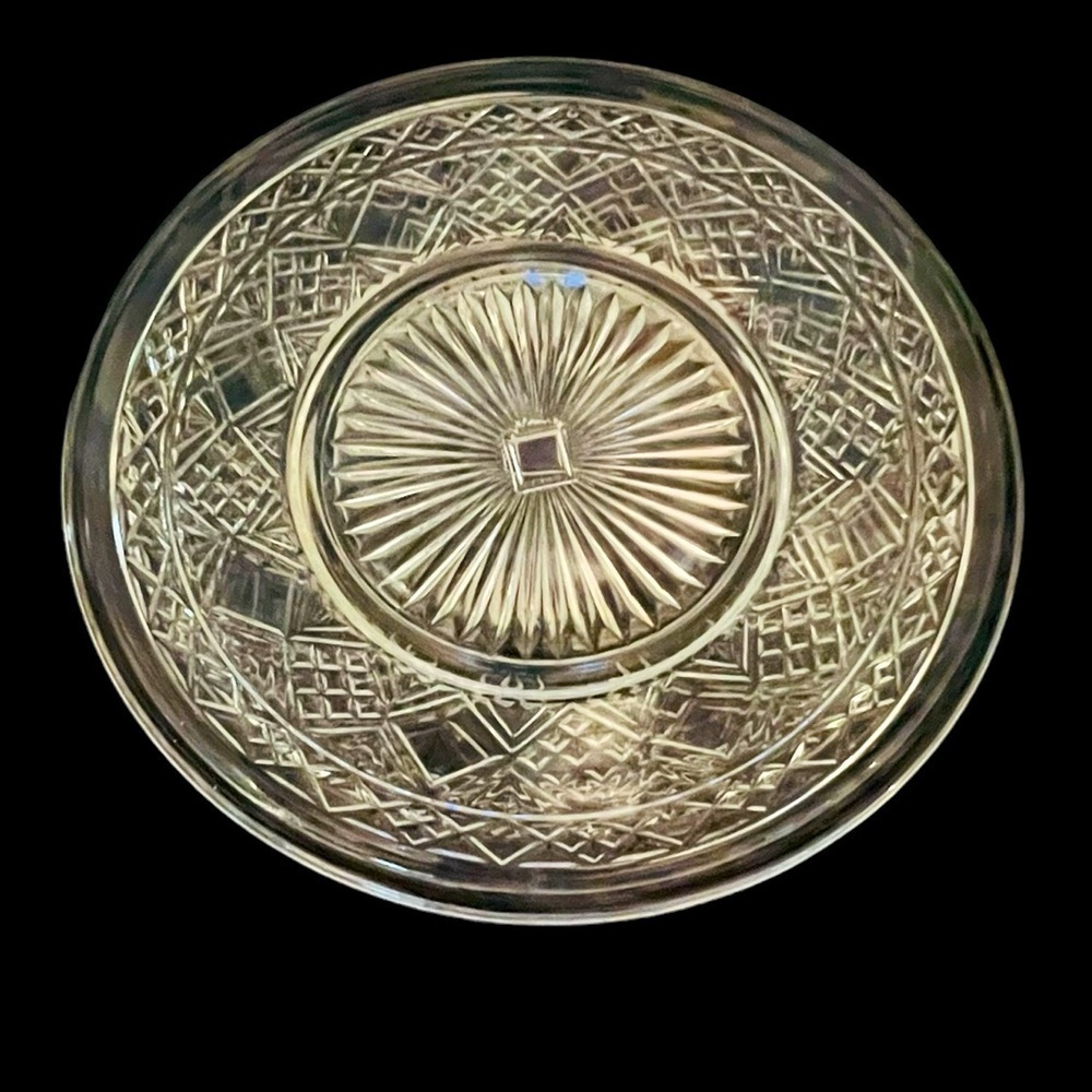 Hazel Atlas Big Top Peanut Butter Clear Glass Luncheon Plates 8" - Set of 2